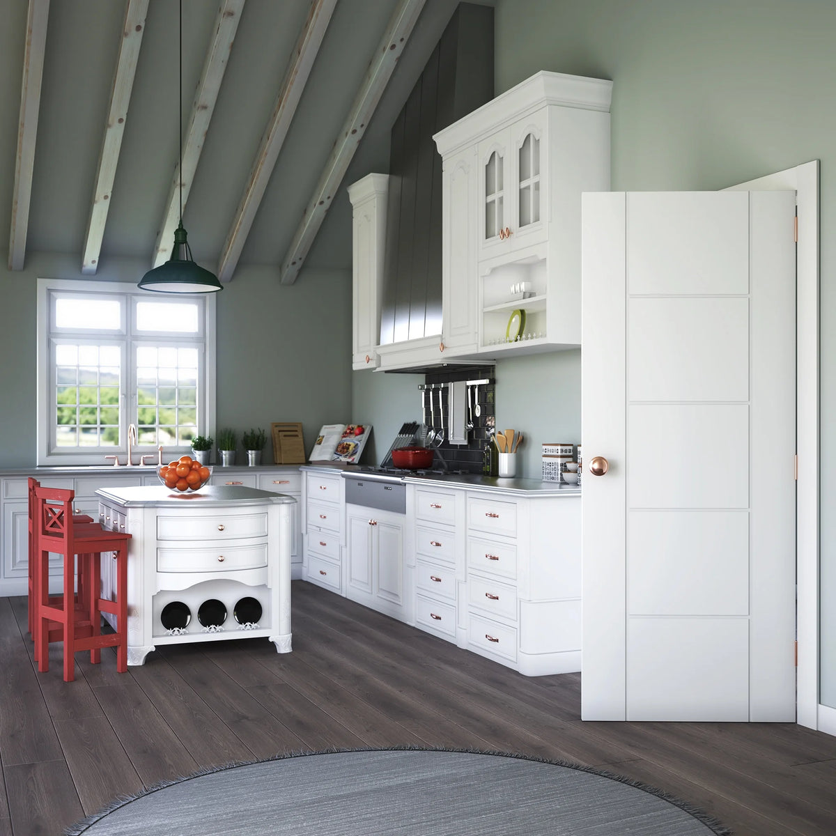 80" x 32" Semi-Solid White Prefinished Flush Wood MDF Interior Slab Door Y7098