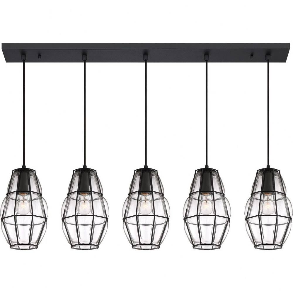 5 Light Island Black Finish with Clear Glass O79697