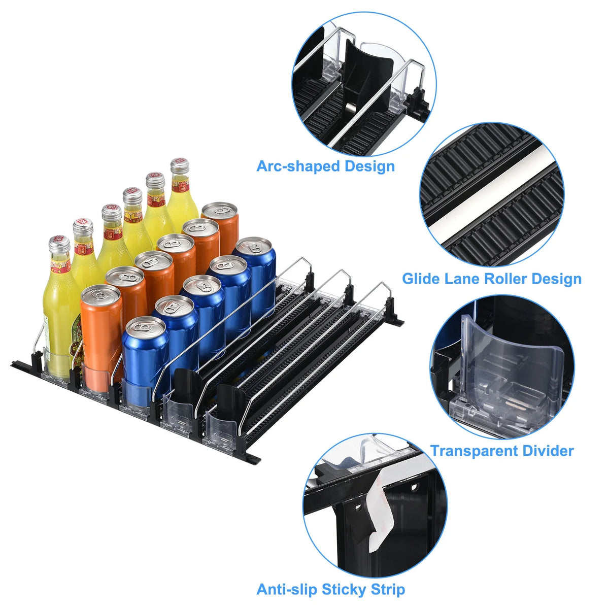 5pcs Black Soda Can Organizer P3046