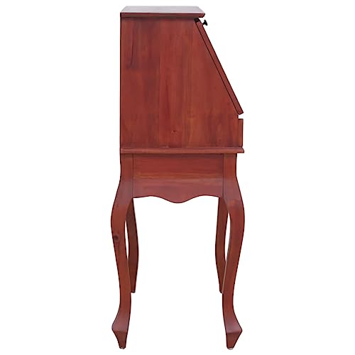 Brown Solid Wood Secretary Desk with Flip Top V28978