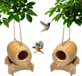 2 Pack Natural Wooden Hummingbird House J710