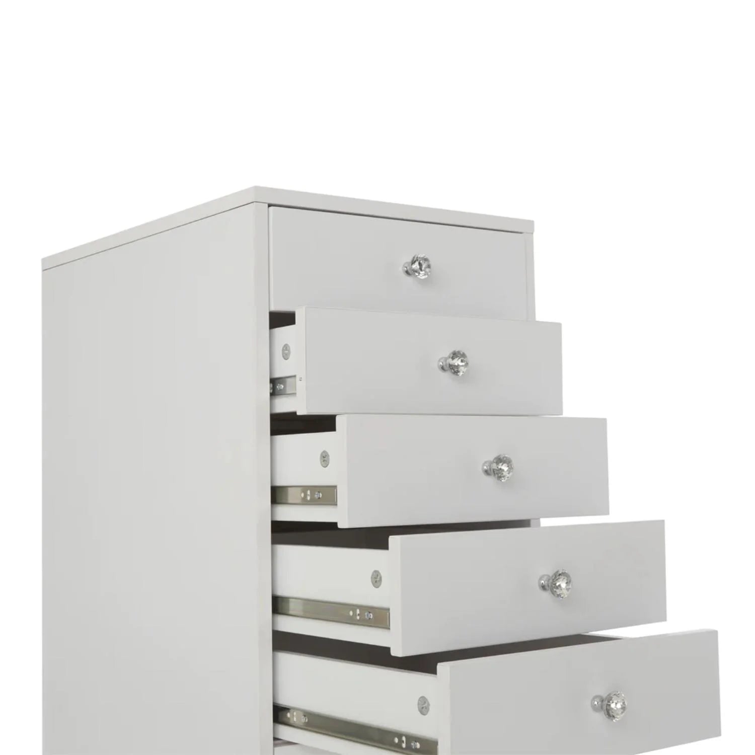 5-Drawer Bright White Makeup Vanity Storage Unit I515