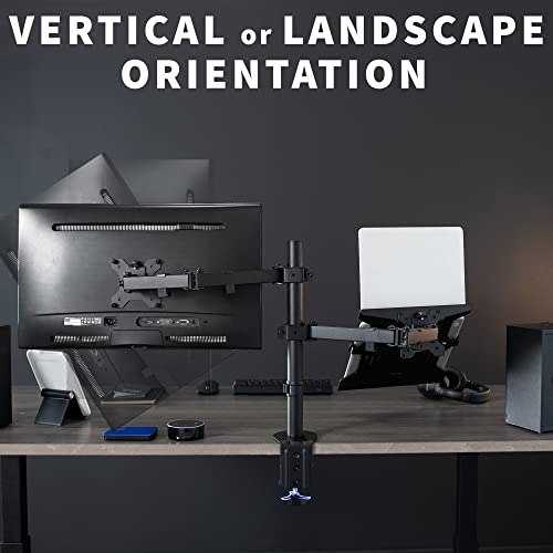 Full Motion Monitor and Laptop Desk Mount Articulating Double Arm VESA Stand K2063
