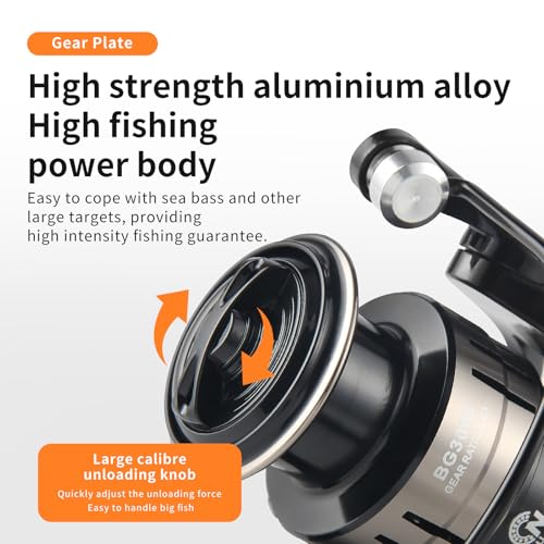 8000/10000/12000 Big Game Surf Spinning Fishing Reel,20KG Drag Power,Metal Reel Seat,Zinc Alloy Gear O801384