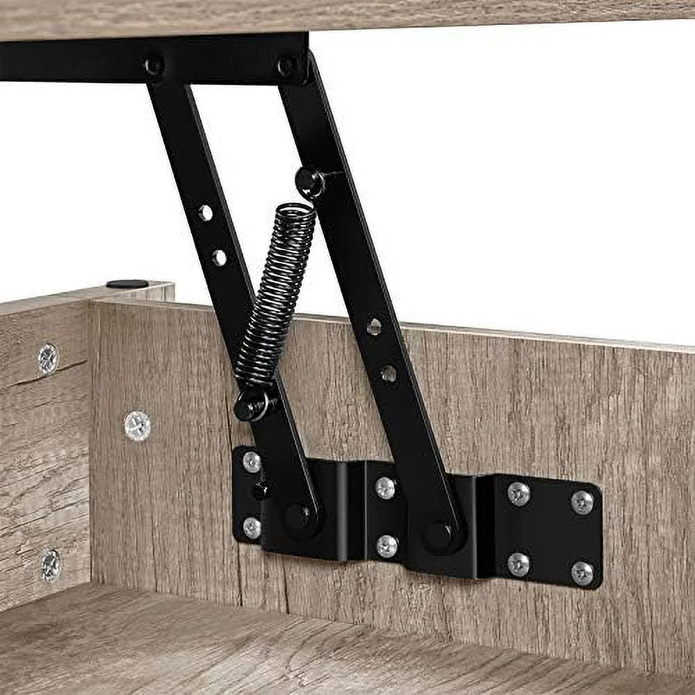 Lift Top Coffee Table with 2 Open Shelves Espresso L383556
