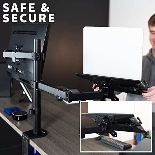 Full Motion Monitor and Laptop Desk Mount Articulating Double Arm VESA Stand K2063