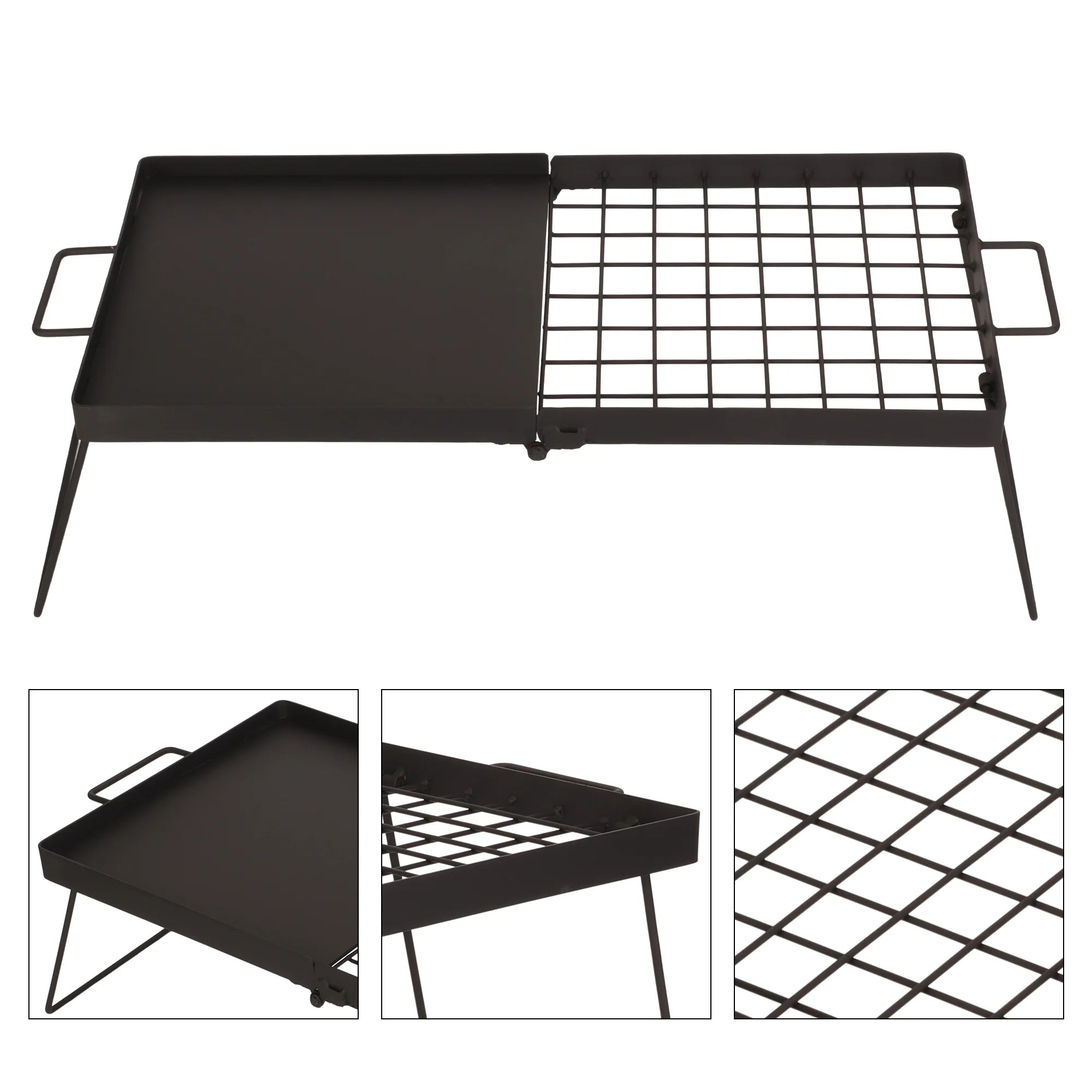 Folding Campfire Grill with Steel Mesh Grate U762