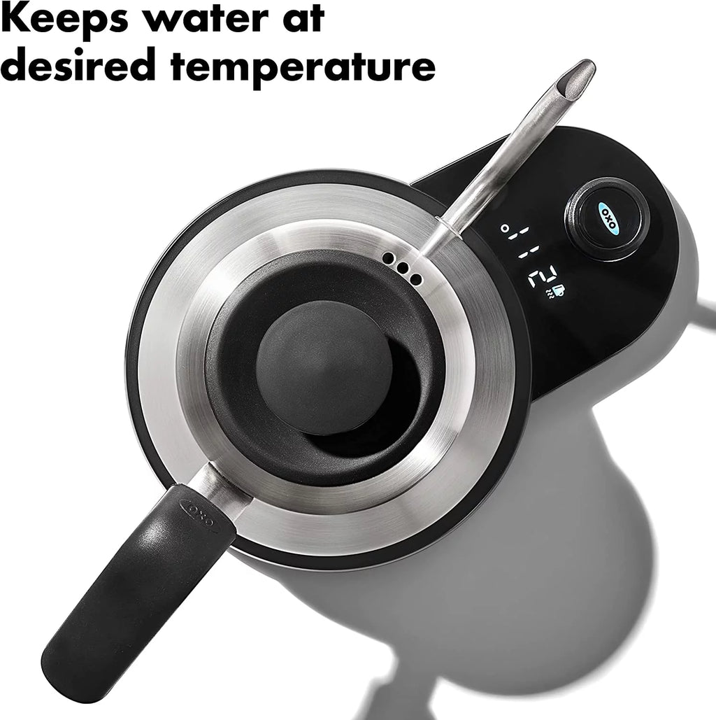 Stainless Steel 1L Adjustable Temperature Electric Gooseneck Kettle R7454
