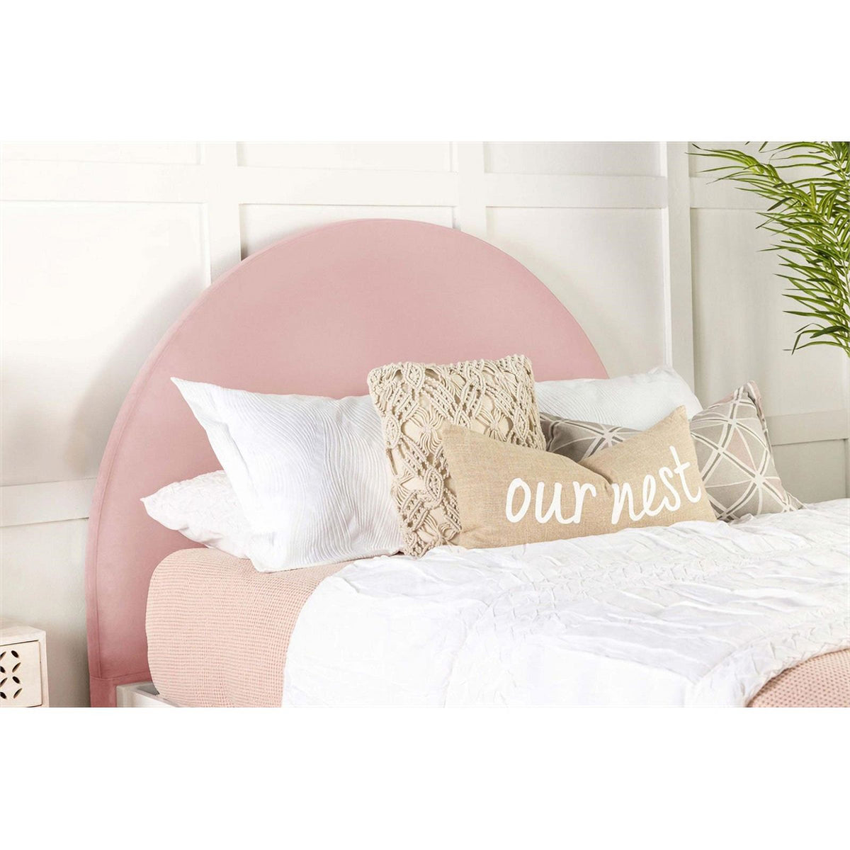 Blush Velvet Twin Headboard N12351
