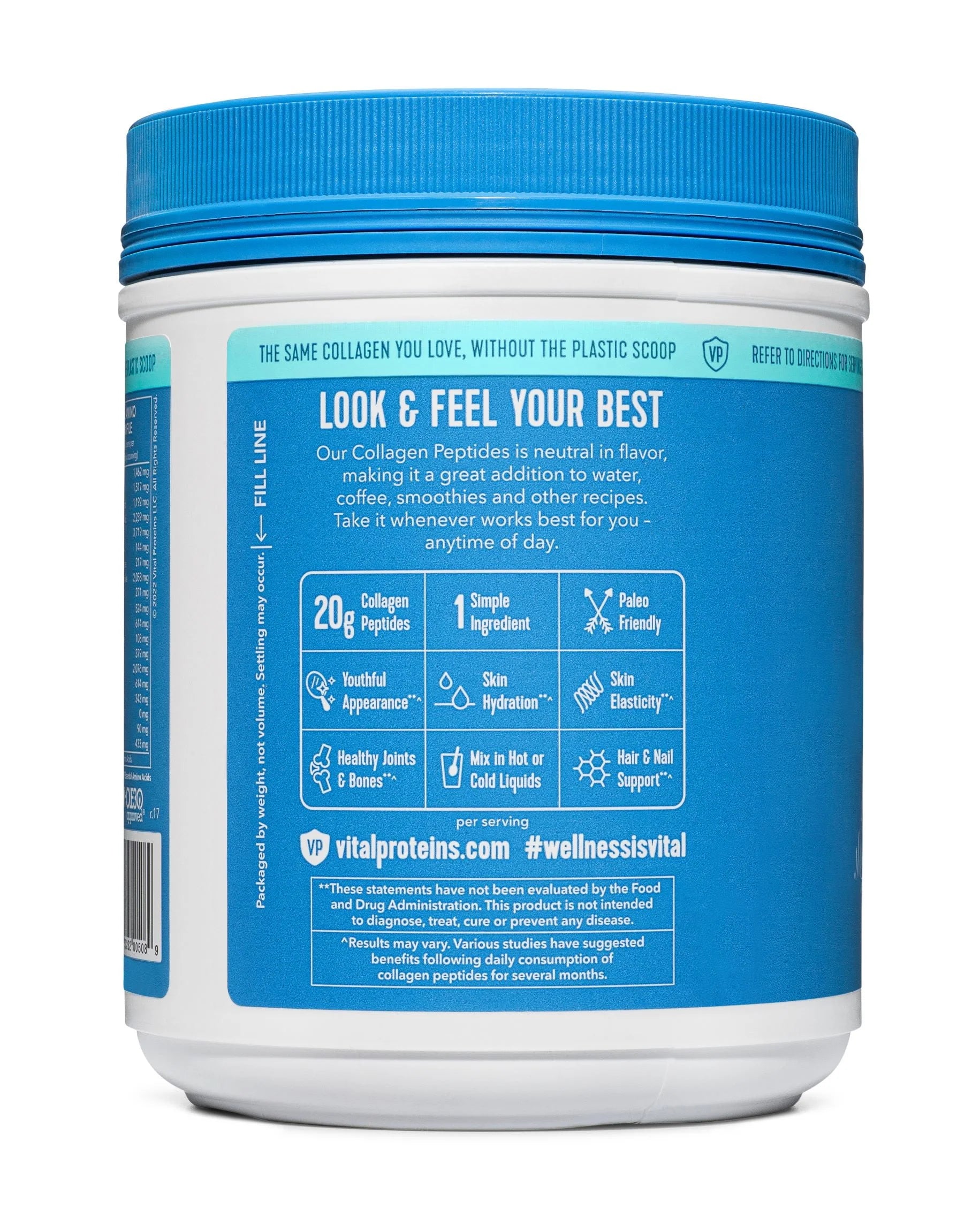 Unflavored Collagen Peptides Supplement Powder, 20 oz I838100
