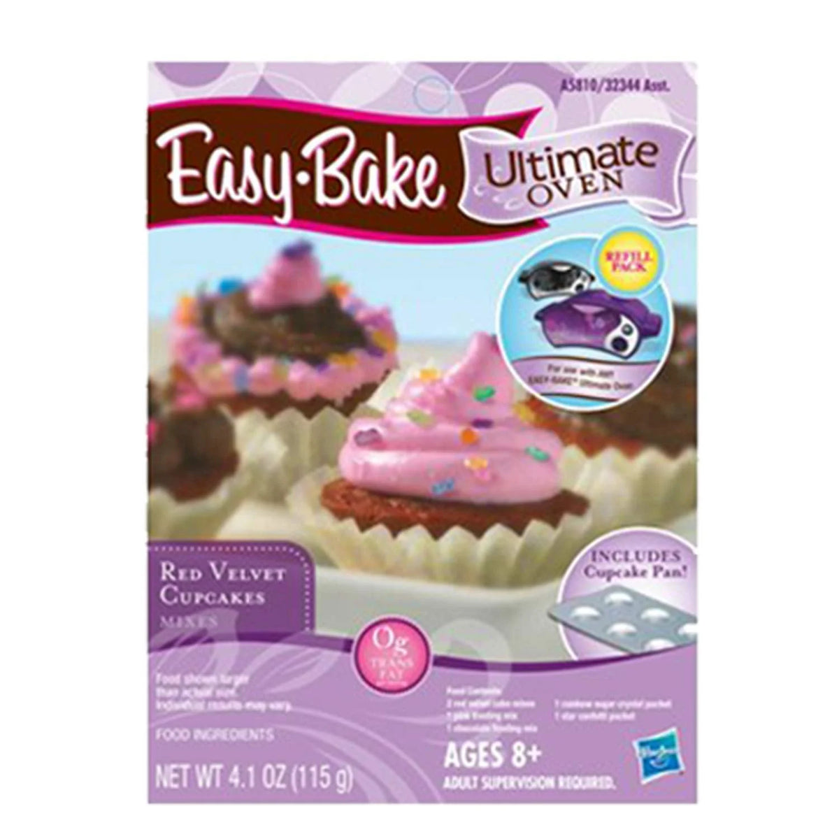 Easy Bake Oven + Chocolate Chip and Pink Sugar Refill + Red Velvet Cupcakes Refill + Party Pretzel Refill Pack + Mini Whisk O641853