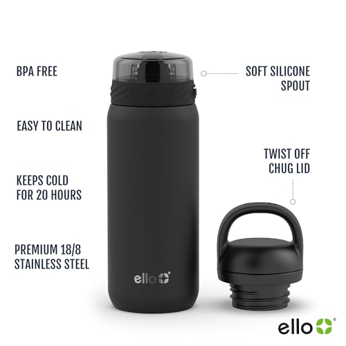 18oz Kids Stainless Steel Water Bottle with 2 Lids O2850