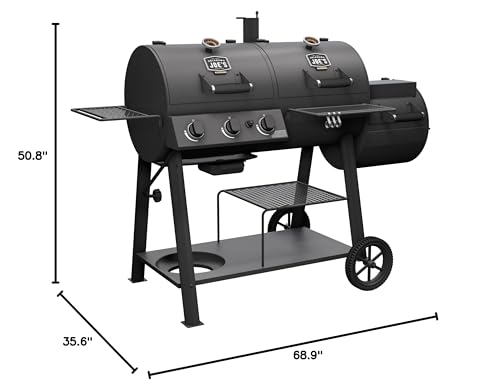 Black Charcoal and Gas Smoker & Grill W9766