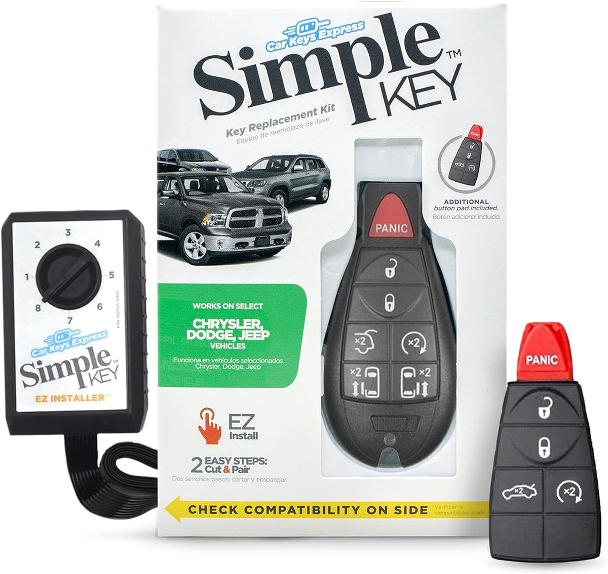 Key Fob and Key Programmer with Interchangeable 4 Button Keypads M438279