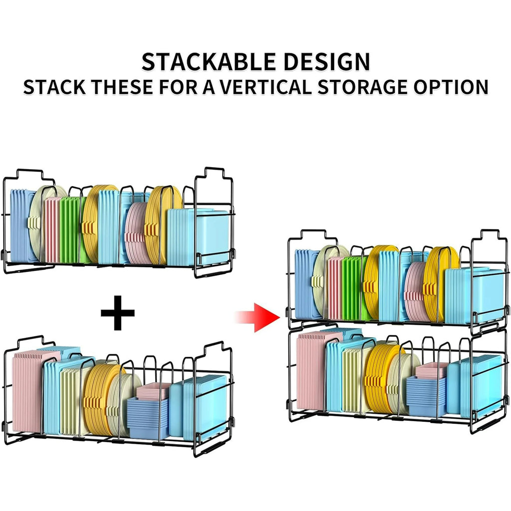 Black Plastic Lid Organizer with 4 Dividers T214