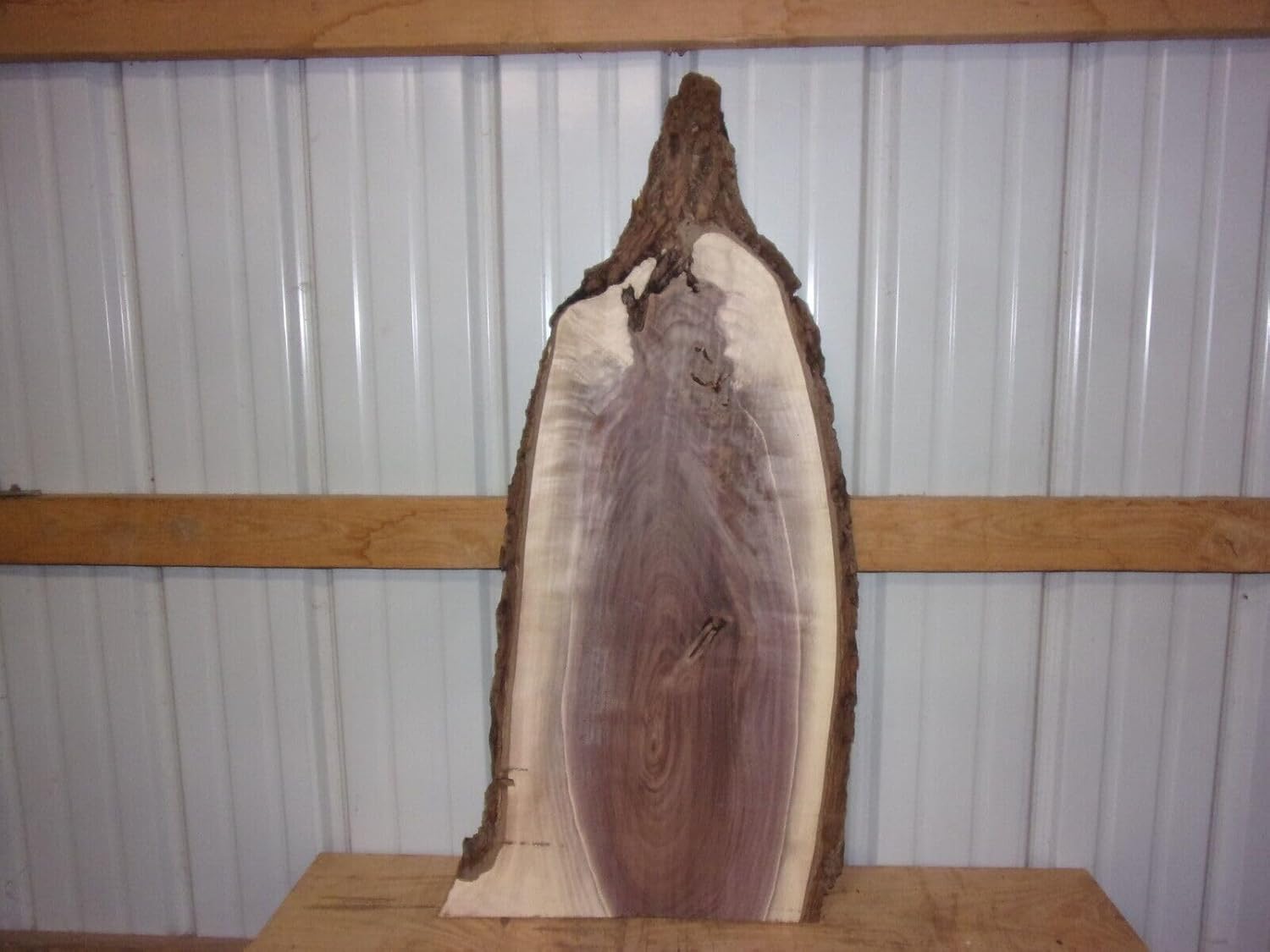 Rustic Walnut Slab Kiln Dried Lumber Wood Live Edge Bark Unfinished Woodworking Material U17670