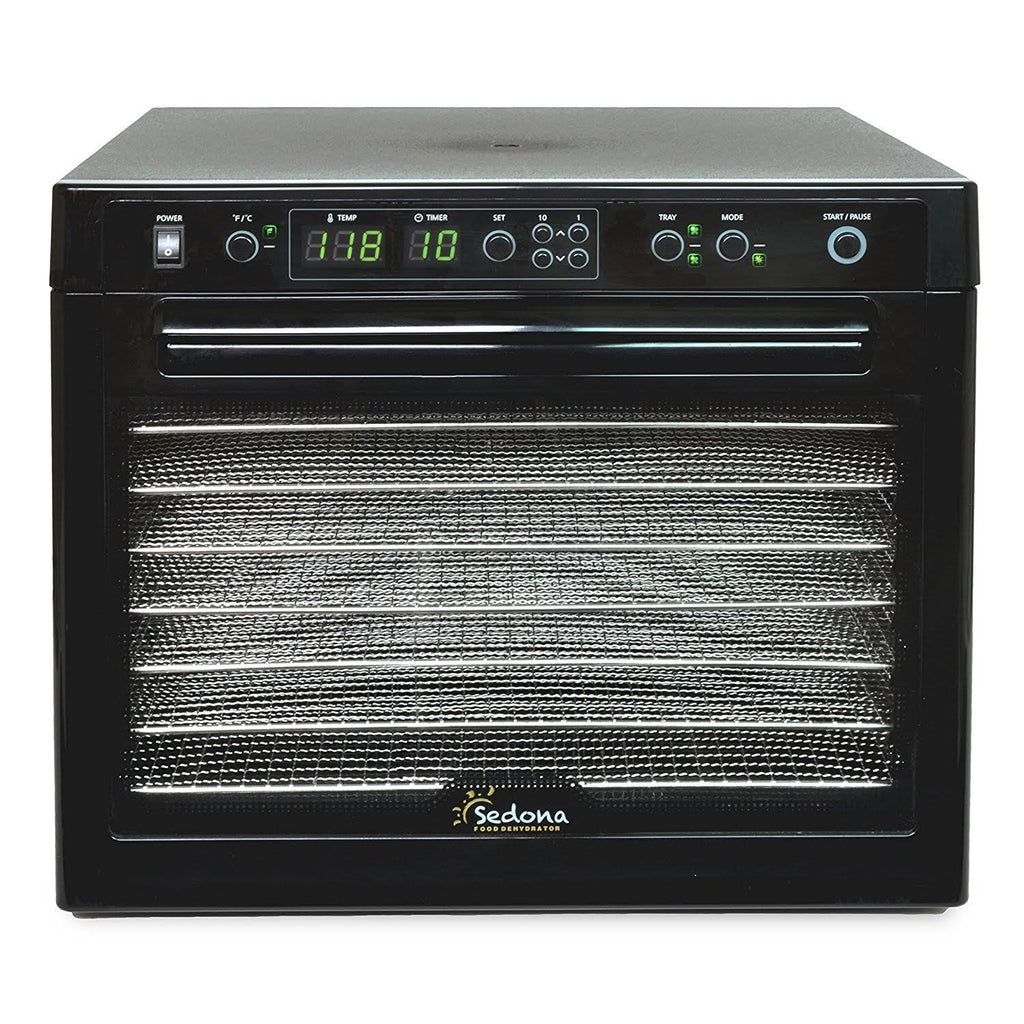 Black Digital Food Dehydrator with Stainless Steel Trays M627433