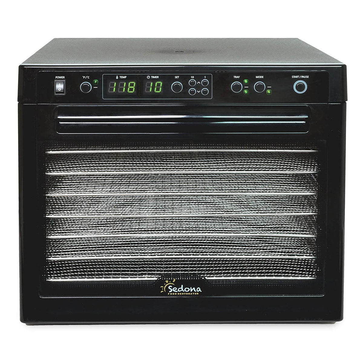 Black Digital Food Dehydrator with Stainless Steel Trays M627433