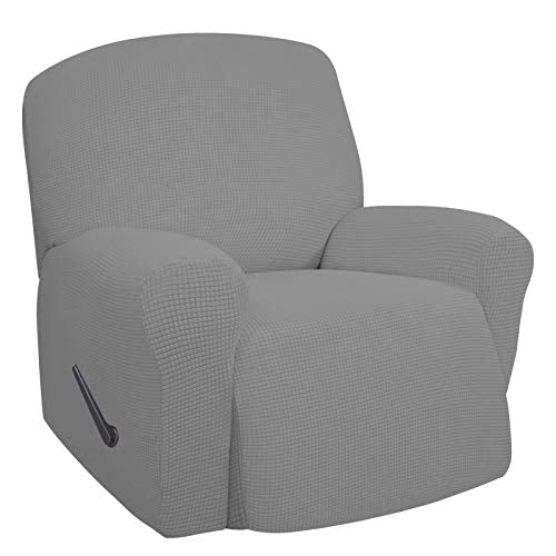 Oversize Recliner Stretch Sofa Slipcover 1 Piece Polyester Spandex Jacquard Fabric Natural Y4966