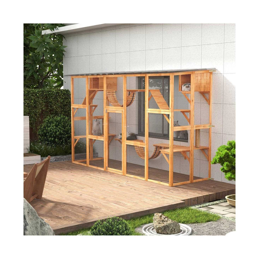 Outdoor Cat House Wooden Catio Z77344