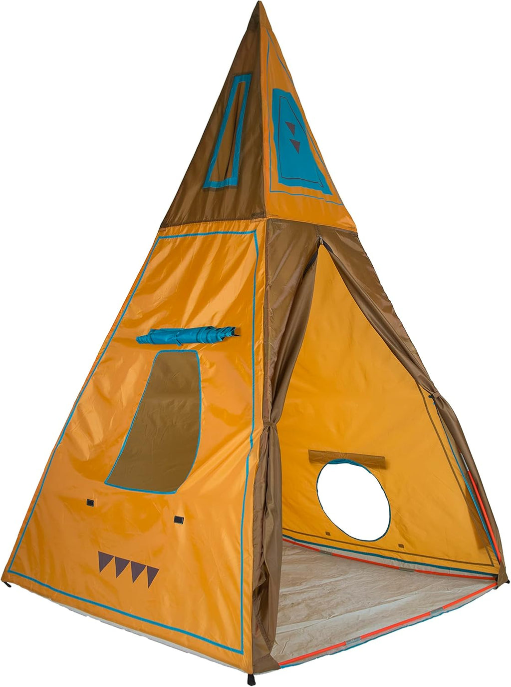 59" x 59" x 96" Brown Kids Giant Tee Pee Tent Playhouse N424