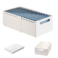 White 3PCS 3.84L Retractable Plastic Storage Bins with Handles G408043