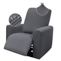 Dark Grey 3 Seat Stretch Recliner Sofa Covers 8-Pieces Non Slip Washable Y883