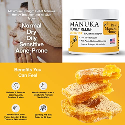 Manuka Honey Eczema Cream (4oz) Moisturizing Lotion Q82935