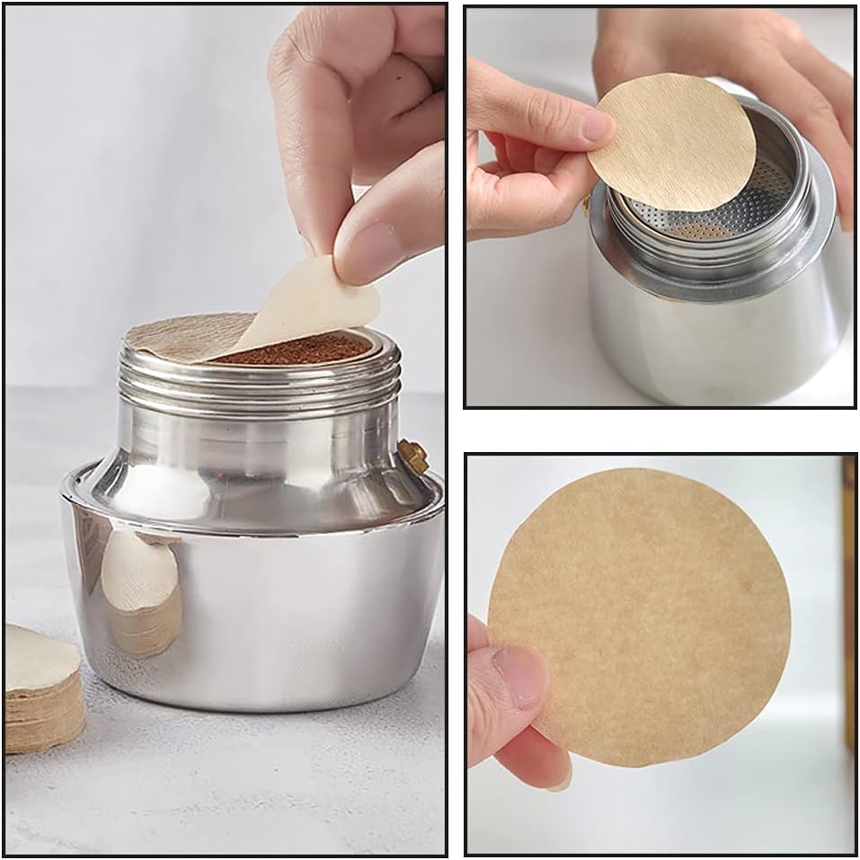 400Pcs Unbleached Brown Round Paper Coffee Filter P180668