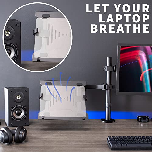 Full Motion Monitor and Laptop Desk Mount Articulating Double Arm VESA Stand K2063