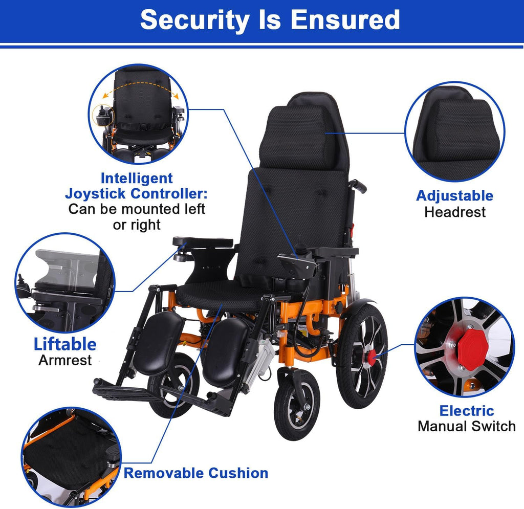 Lightweight Foldable Electric Wheelchair with Headrest M597943