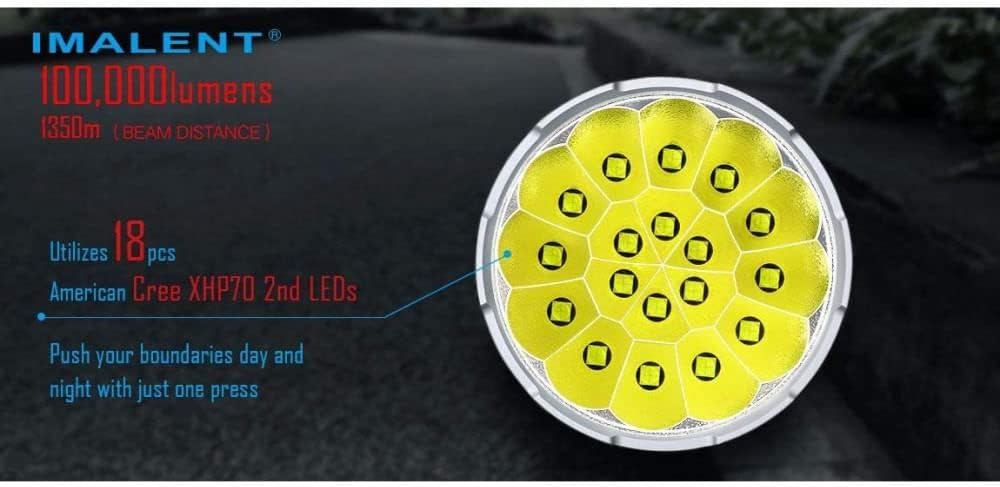 100,000 Lumens Rechargeable LED Flashlight E480871
