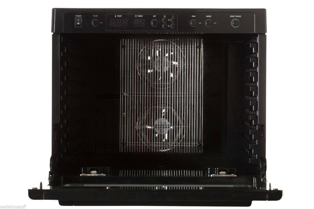 Black Digital Food Dehydrator with Stainless Steel Trays M627433