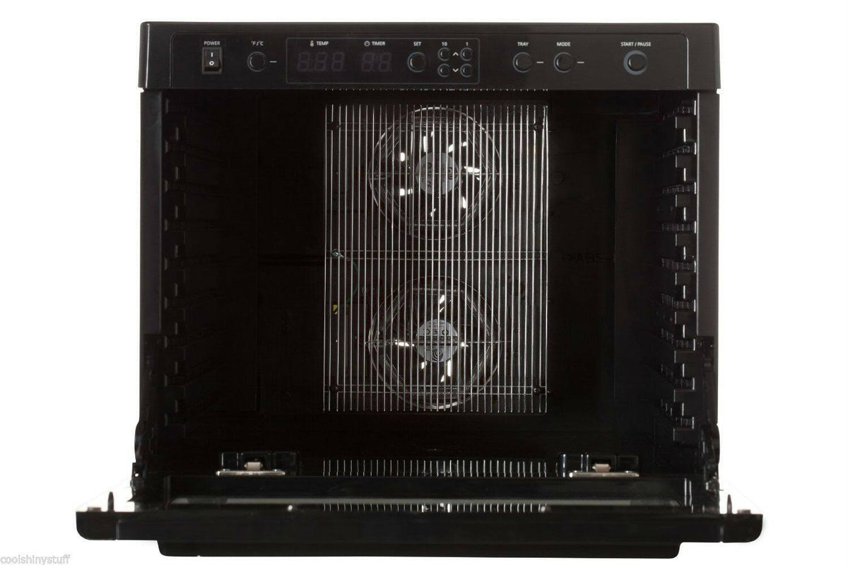 Black Digital Food Dehydrator with Stainless Steel Trays M627433