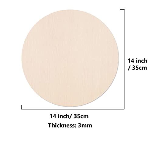 5PCS 14Inch 3 mm Thick Wood Circles V475