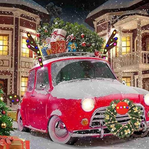 Christmas Rudolph Reindeer Vehicle Kit with Antlers Car and Nose Decorations W27234