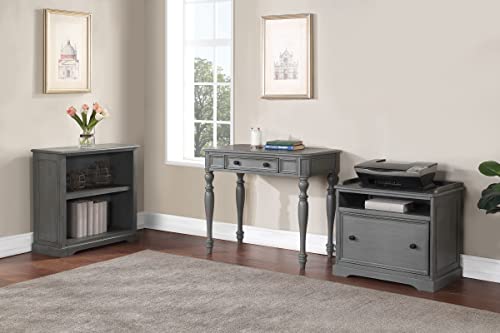 36 Inch Writing Desk with Drawer, Plantation Grey D372