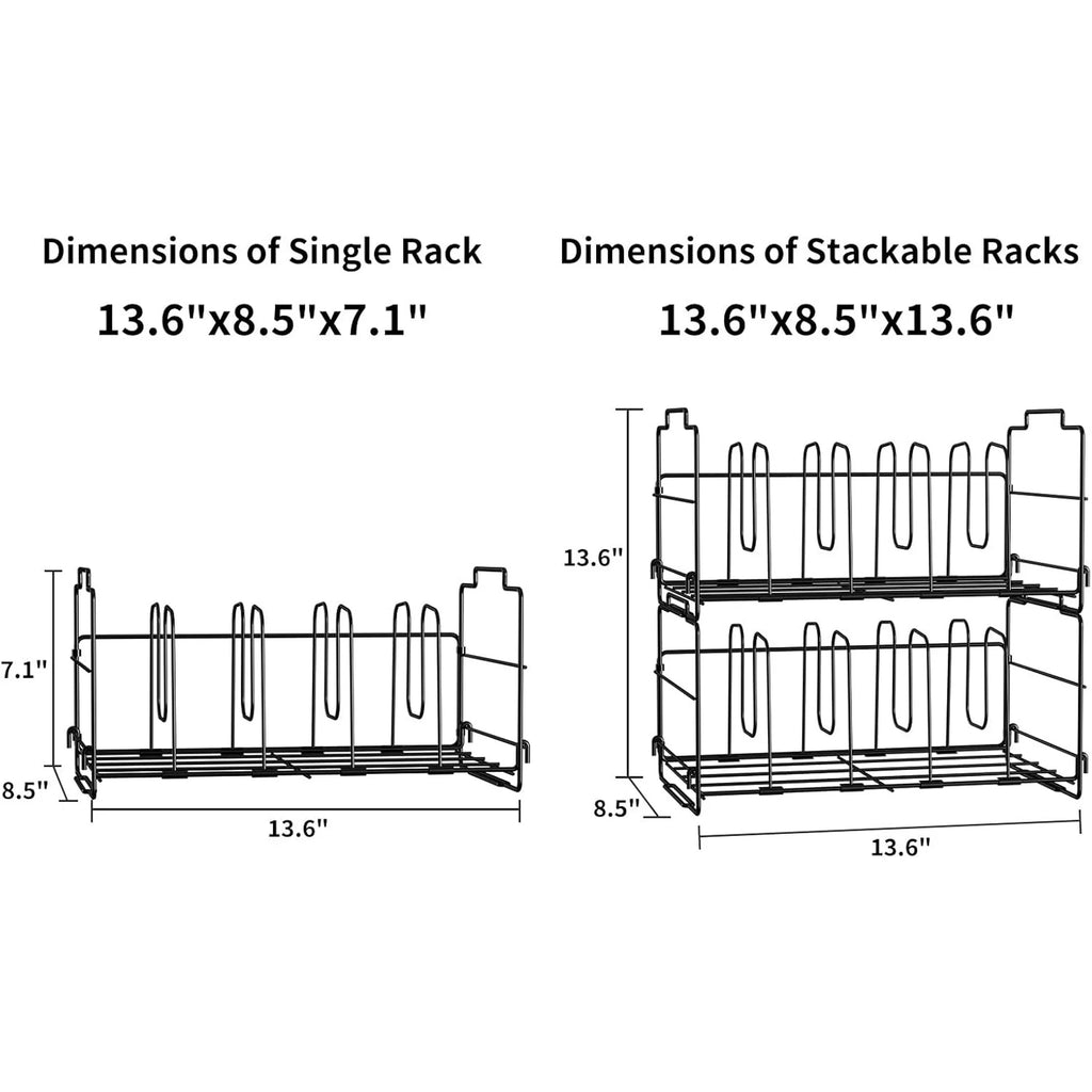 Black Plastic Lid Organizer with 4 Dividers T214