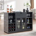 Grey Wine Bar Cabinet with Glass Door & Drawer G185