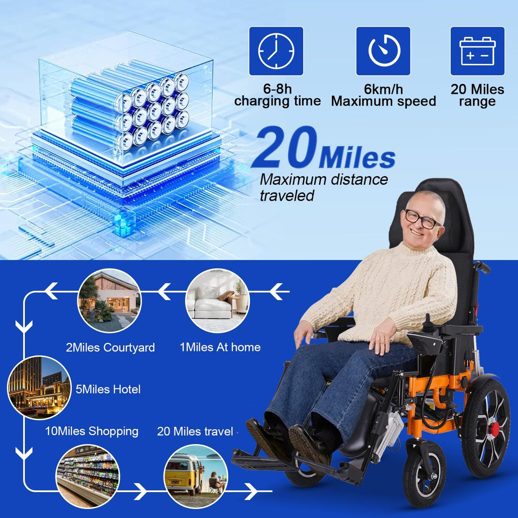 Lightweight Foldable Electric Wheelchair with Headrest M597943