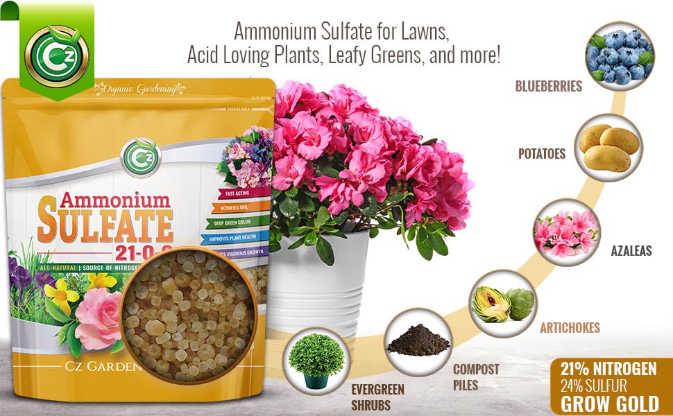 Ammonium Sulfate Fertilizer 21-0-0 +24% Sulfur Plant Food H77550