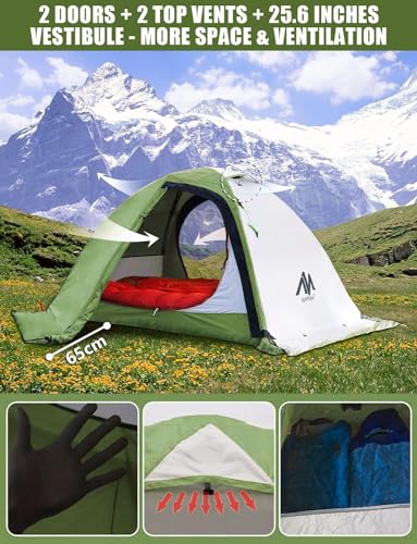 2 Person Ultralight Waterproof Double Layer Backpacking Tent H834189