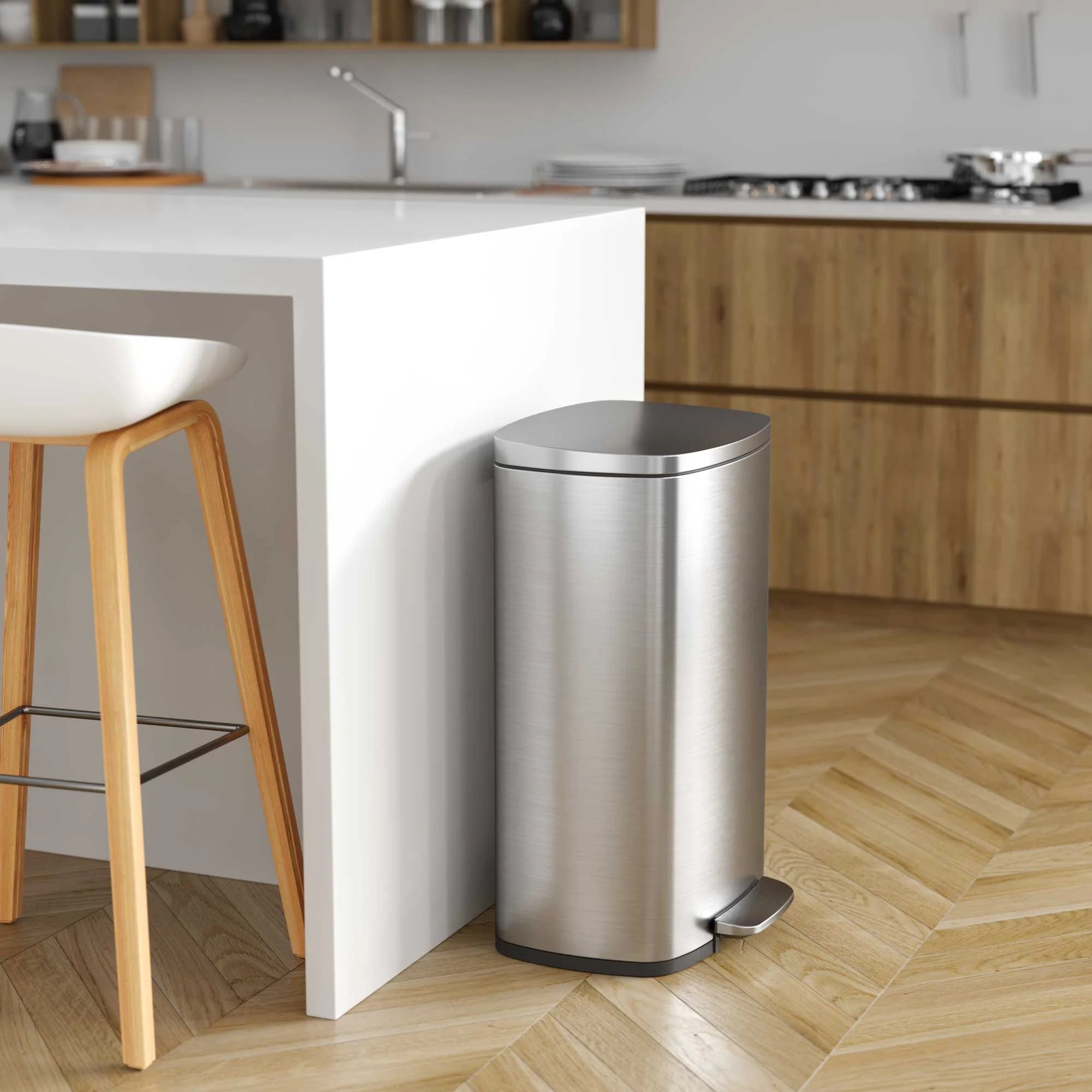 13.2 Gallon and 1.32 Gallon Stainless Steel Step Trash Can D819264