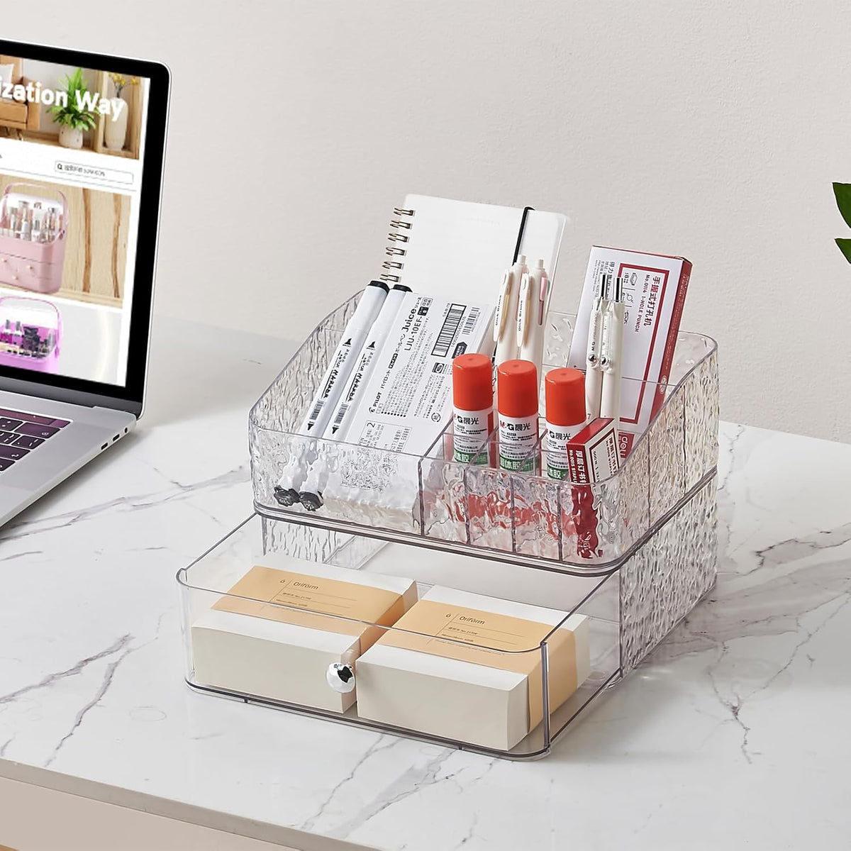 Clear PET Stackable Makeup Organizer Tray Set M59206