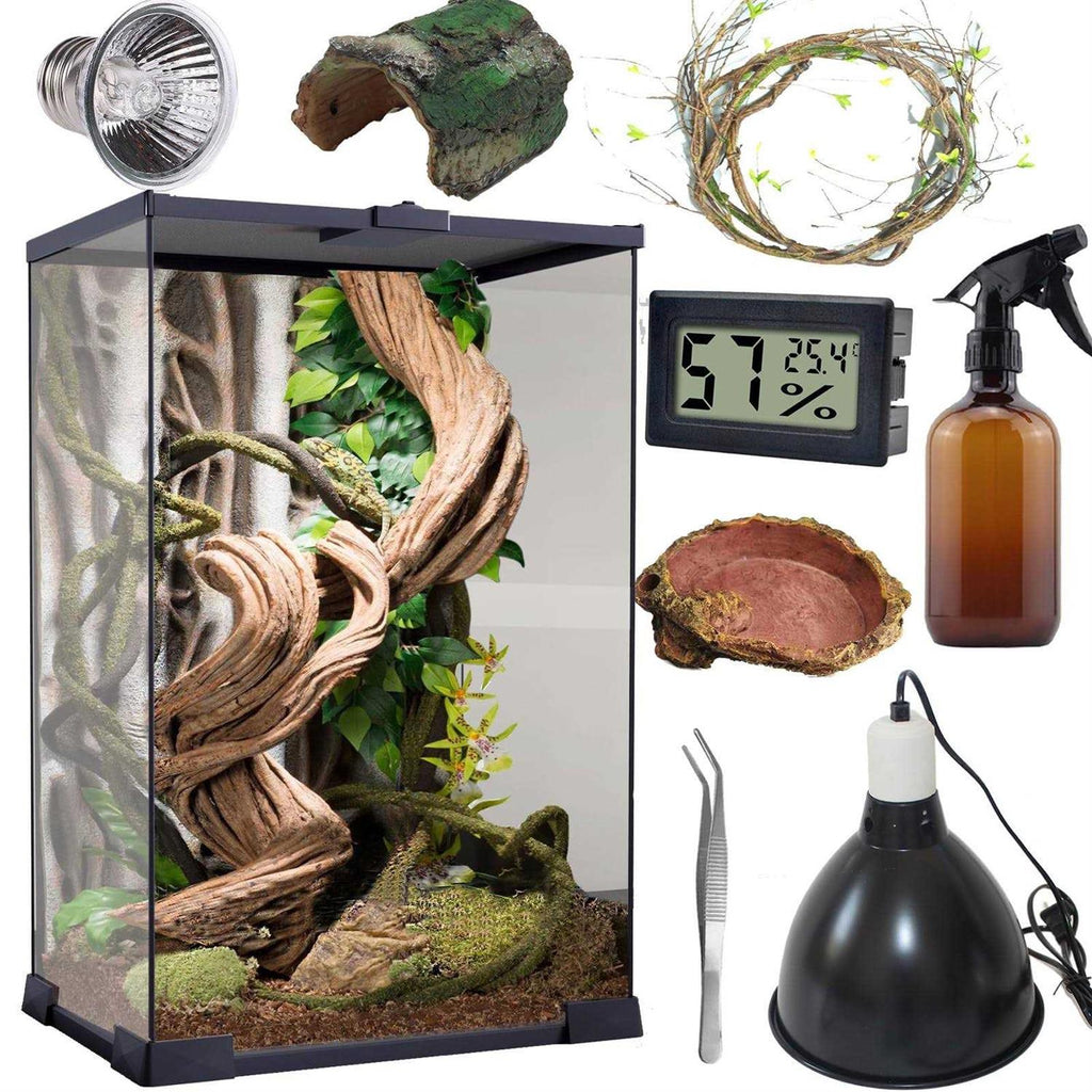 Reptile Terrarium 8 * 8 * 12 Vertical Habitat Tank Starter Kit B165