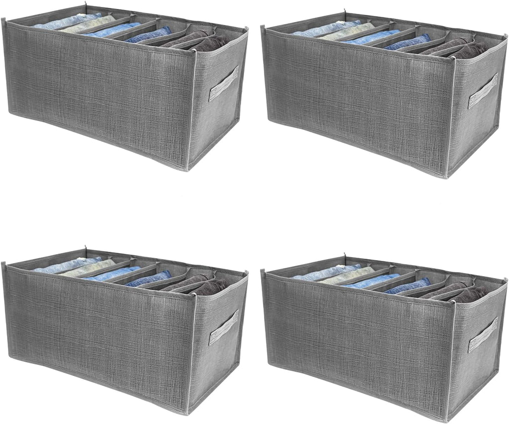 4 Packs 6-Compartment Clothes Organizer Drawer With Handles Z864057