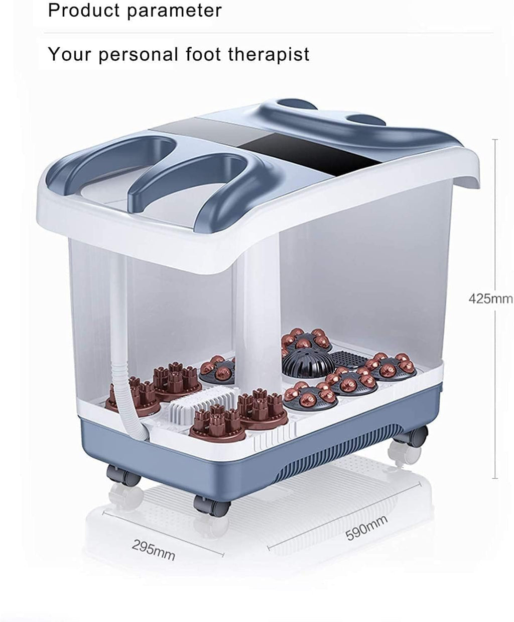 Foot Spa Bath Massager with Heat, Bubble Jets and 6 Electric Long Massage Rollers R998