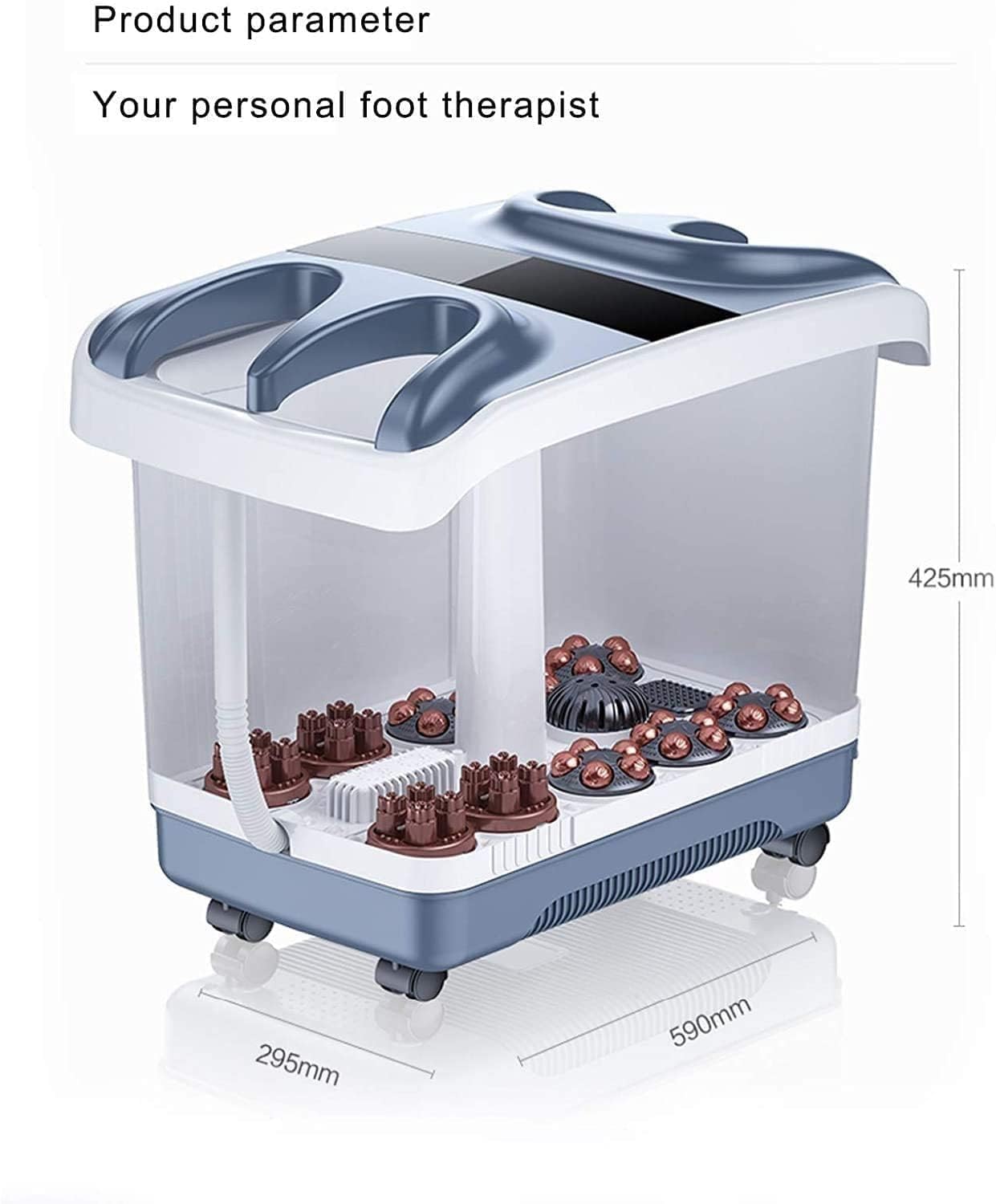 Foot Spa Bath Massager with Heat, Bubble Jets and 6 Electric Long Massage Rollers R998