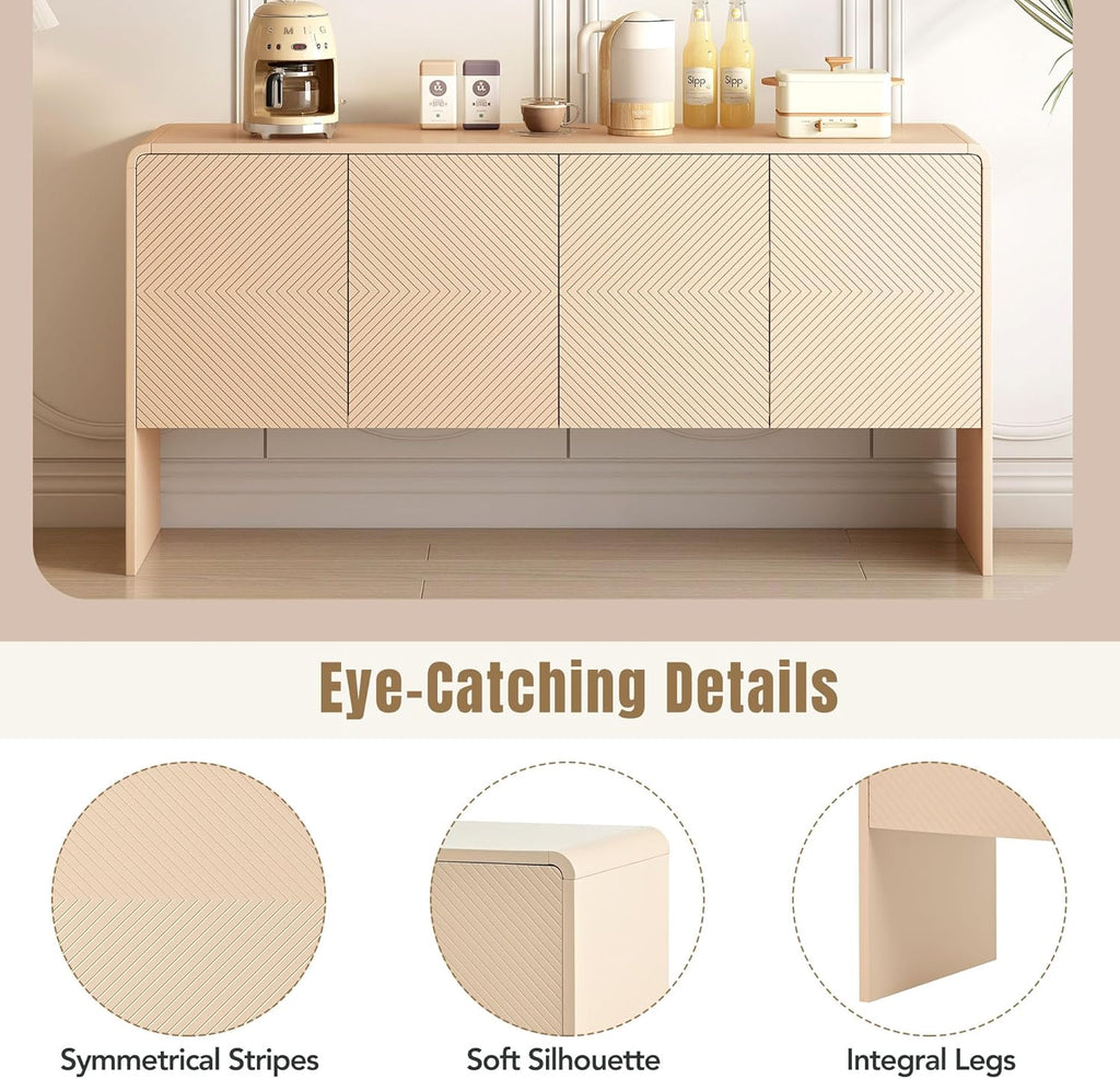 Apricot Cream 4 Door Storage Sideboard J67229