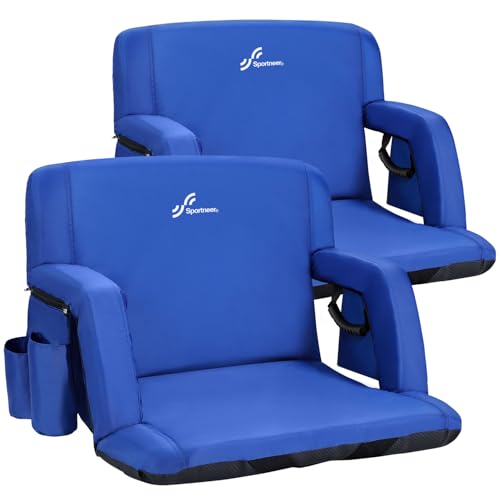 Padded Stadium Chair with Back Support and Armrests R3476